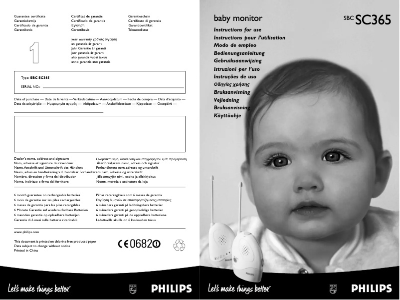 Page 1 de la notice Manuel utilisateur Philips SBCSC365