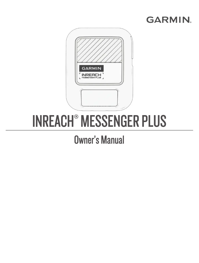 Image de la première page du manuel de l'appareil Inreach Messenger Plus