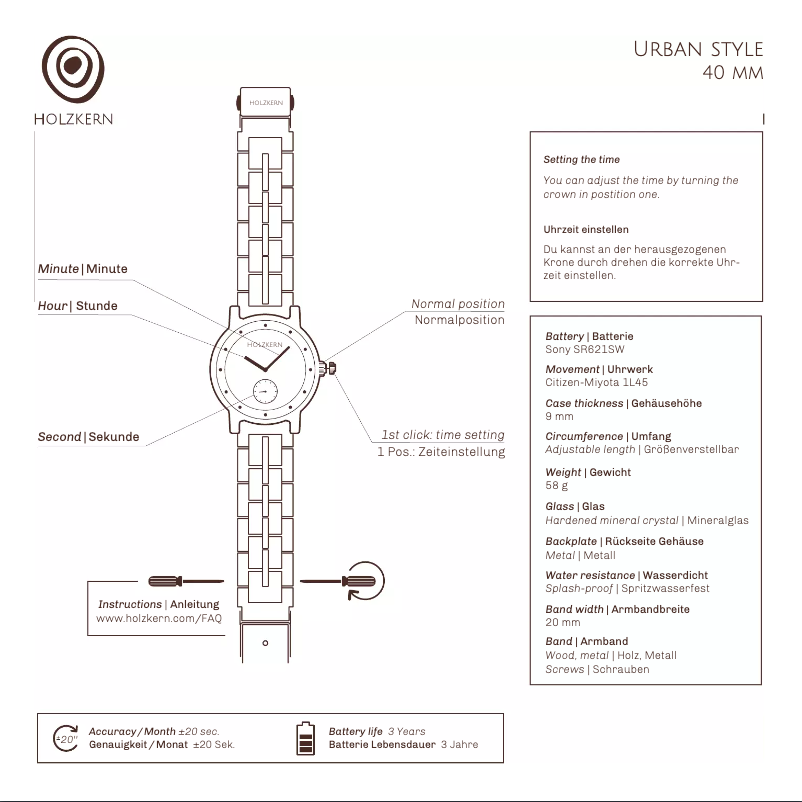 Page 1 de la notice Manuel utilisateur Holzkern Shard