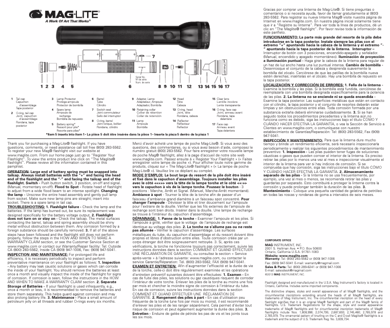 Page n°1 - Manuel utilisateur Maglite 6D