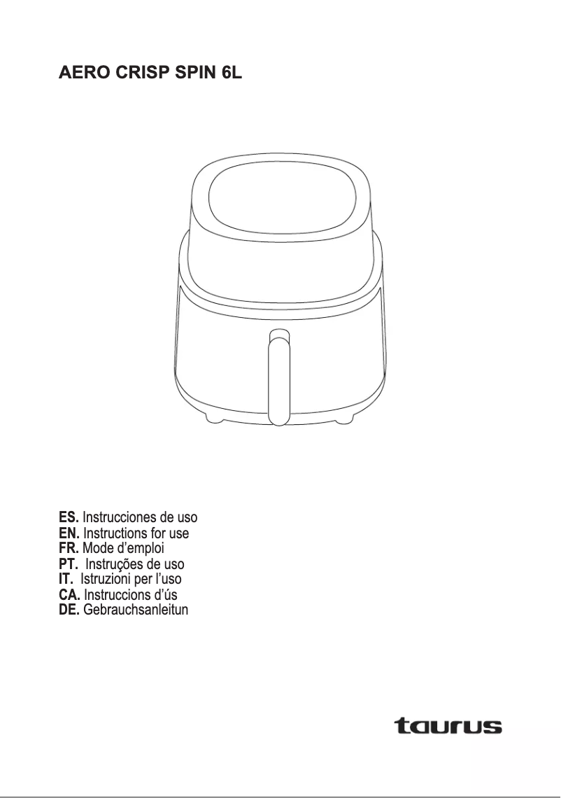 Image de la première page du manuel de l'appareil Aero Crisp Spin 6L