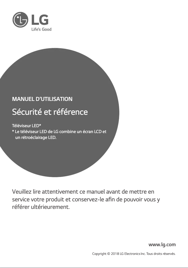 Image de la première page du manuel de l'appareil 43UK6400