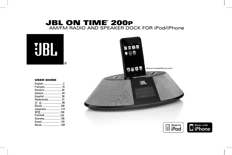 Page n°1 - Manuel utilisateur JBL On Time 200P