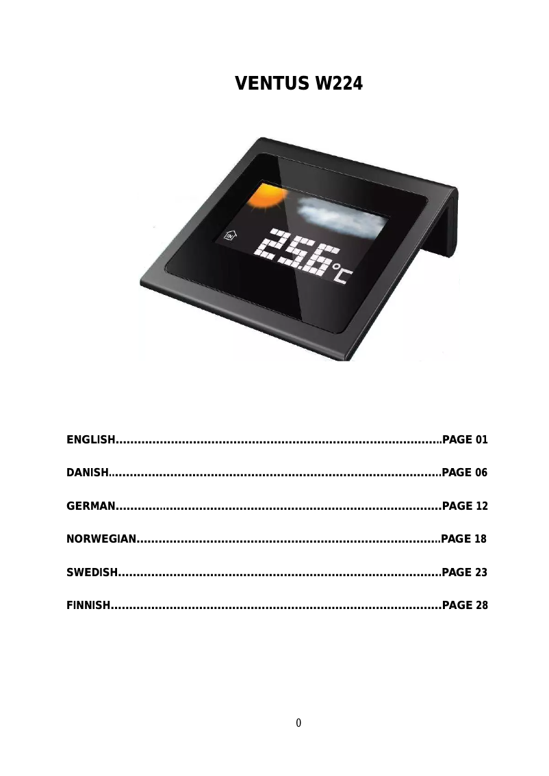 Page n°1 - Manuel utilisateur Ventus W224