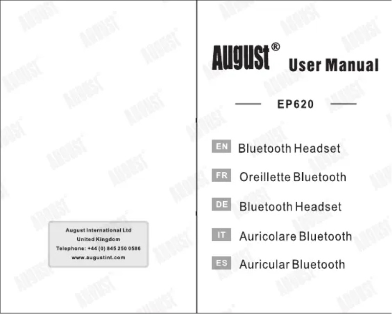 Page 1 de la notice Manuel utilisateur August EP620