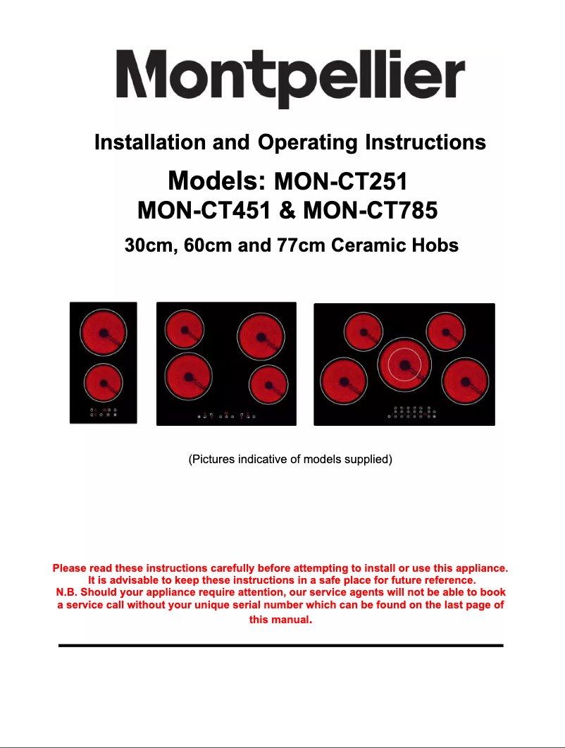 Page n°1 - Manuel utilisateur Montpellier CT451