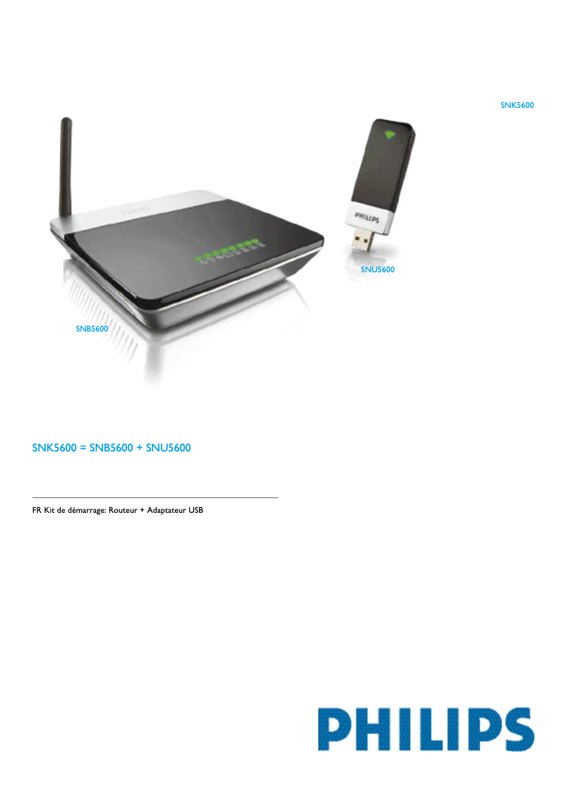 Page 1 de la notice Manuel utilisateur Philips SNK5600