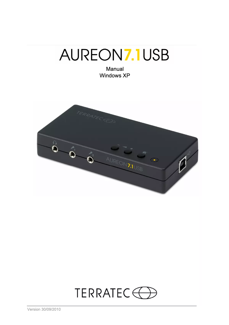 Page n°1 - Manuel utilisateur Terratec Aureon 7.1 USB