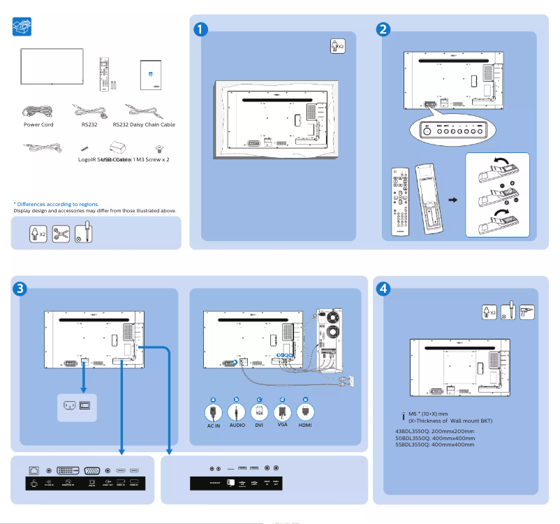 Page n°1 - Guide de démarrage rapide Philips 50BDL3550Q