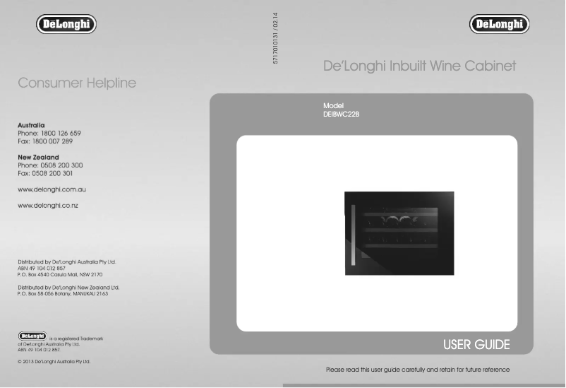 Página 1 del manual Manual de usuario DeLonghi DEIBWC22B