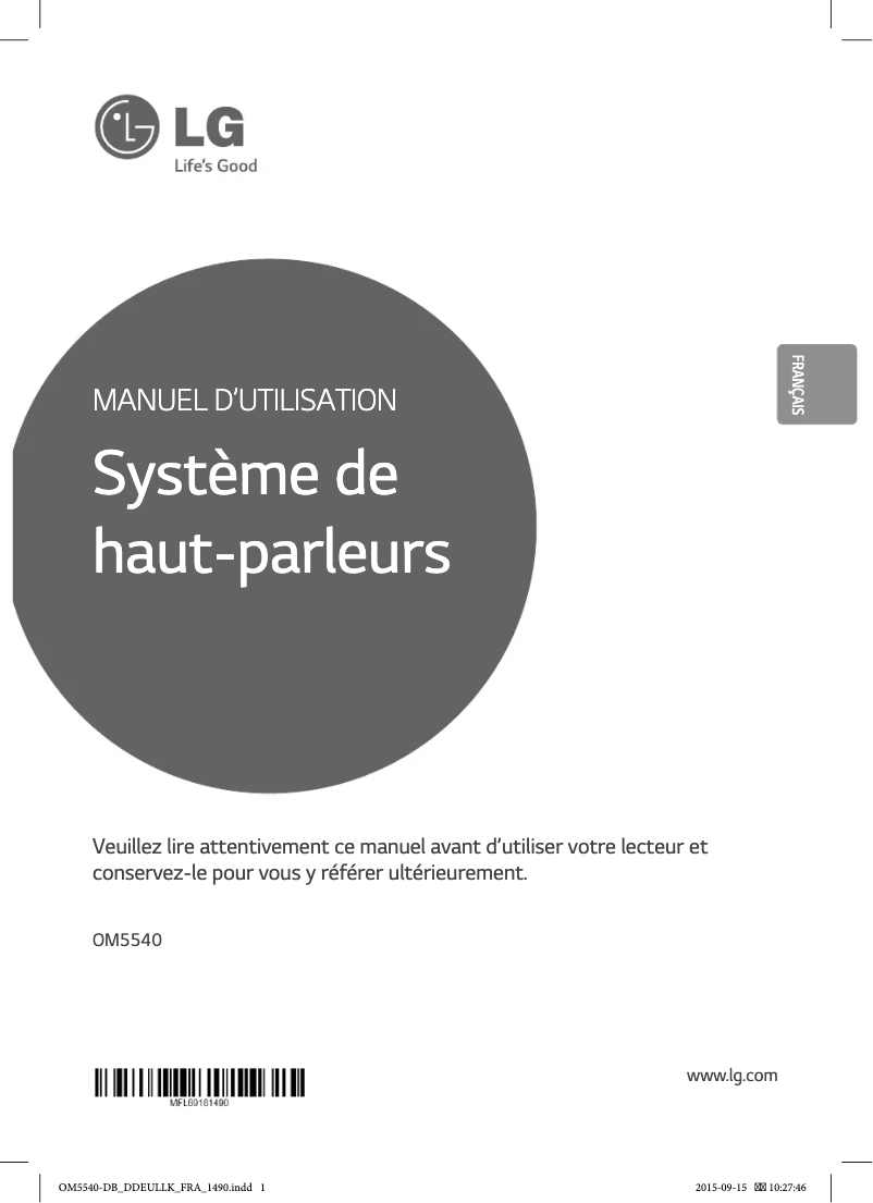 Page n°1 - Manuel utilisateur LG X-Boom OM5540