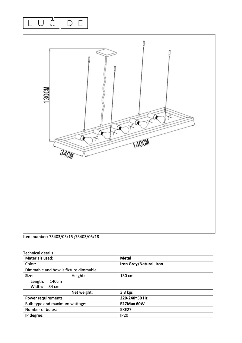 Image de la première page du manuel de l'appareil Thor 73403/05/18