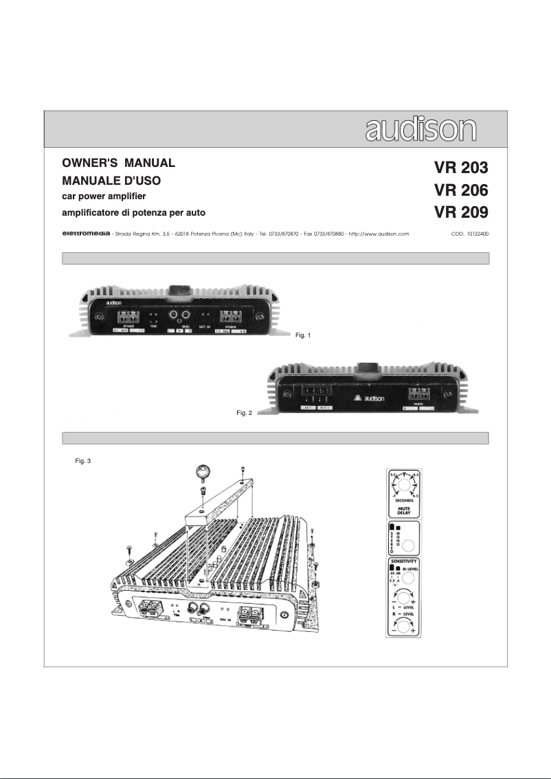Image de la première page du manuel de l'appareil VR 206
