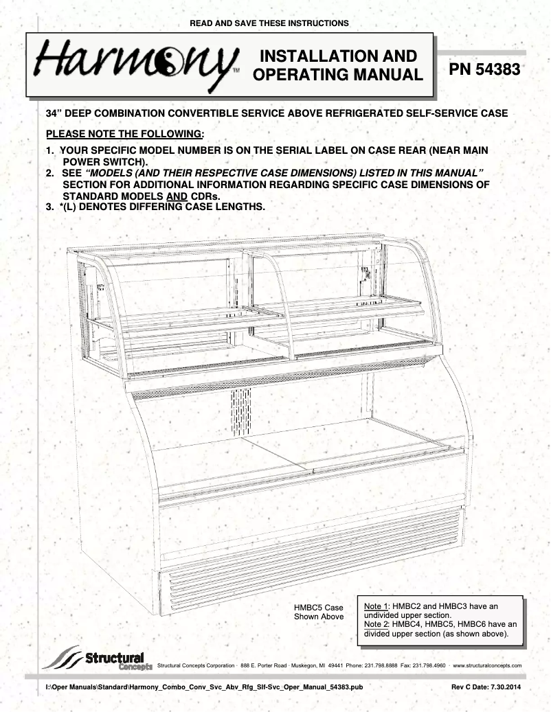 Page n°1 - Manuel utilisateur Structural Concepts HMBC2-QS