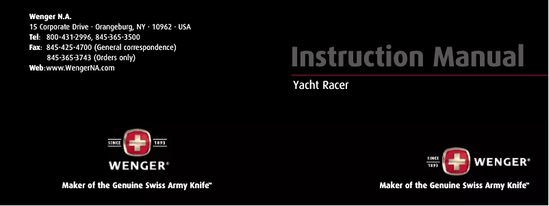 Page 1 de la notice Manuel utilisateur Wenger SwissGear AquaGraph Yacht Racer