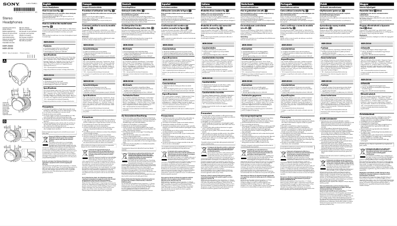 Page n°1 - Manuel utilisateur Sony MDR-ZX300