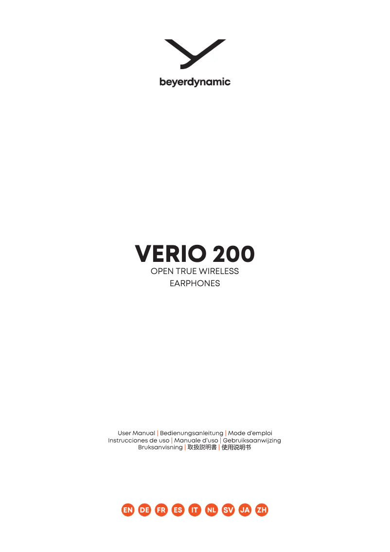 Image de la première page du manuel de l'appareil VERIO 200