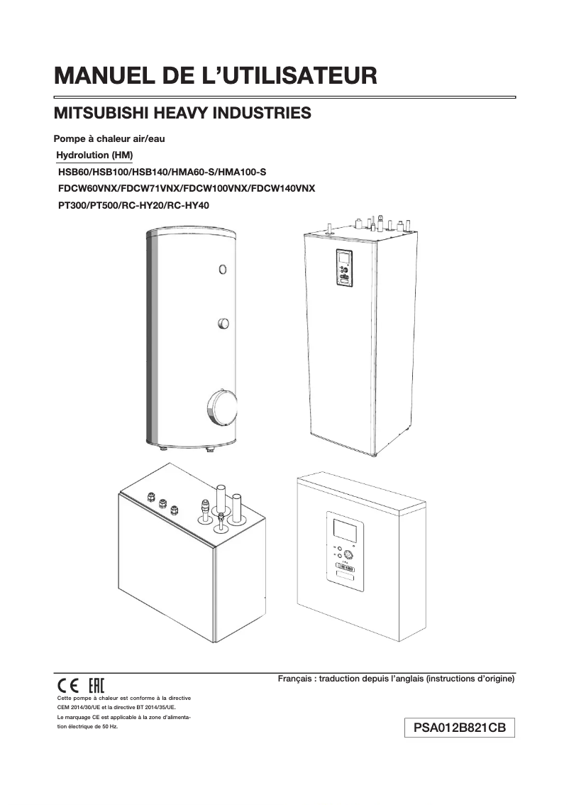 Page 1 de la notice Manuel utilisateur Mitsubishi FDCW100VNX