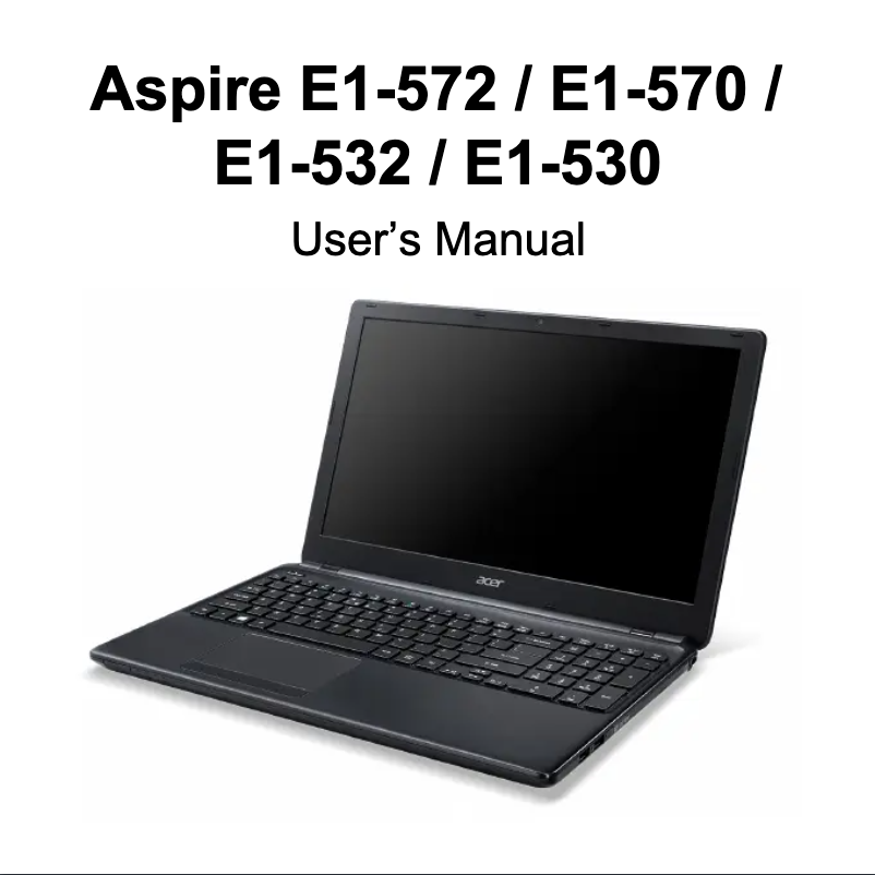 Page n°1 - Manuel utilisateur Acer Aspire E1-572