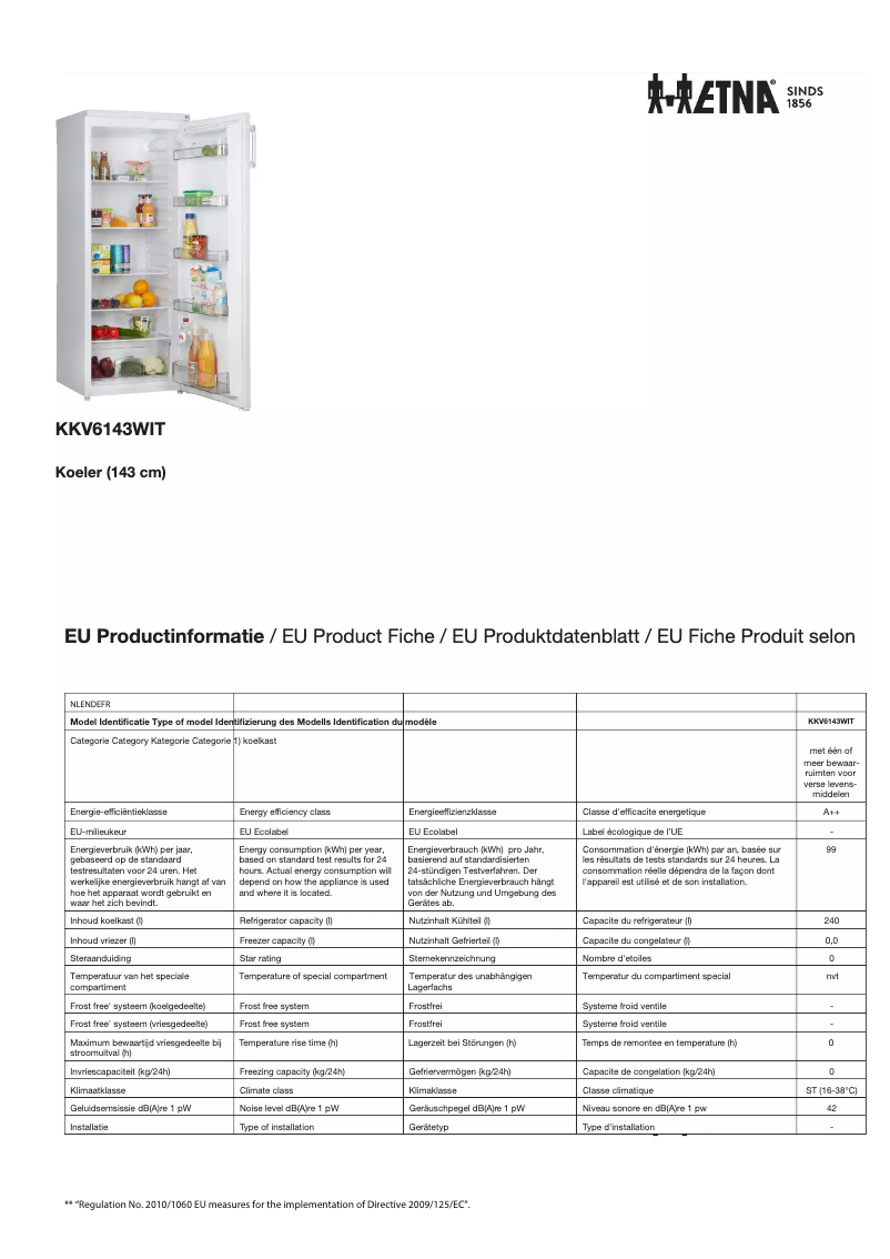 Image de la première page du manuel de l'appareil KKV6143WIT