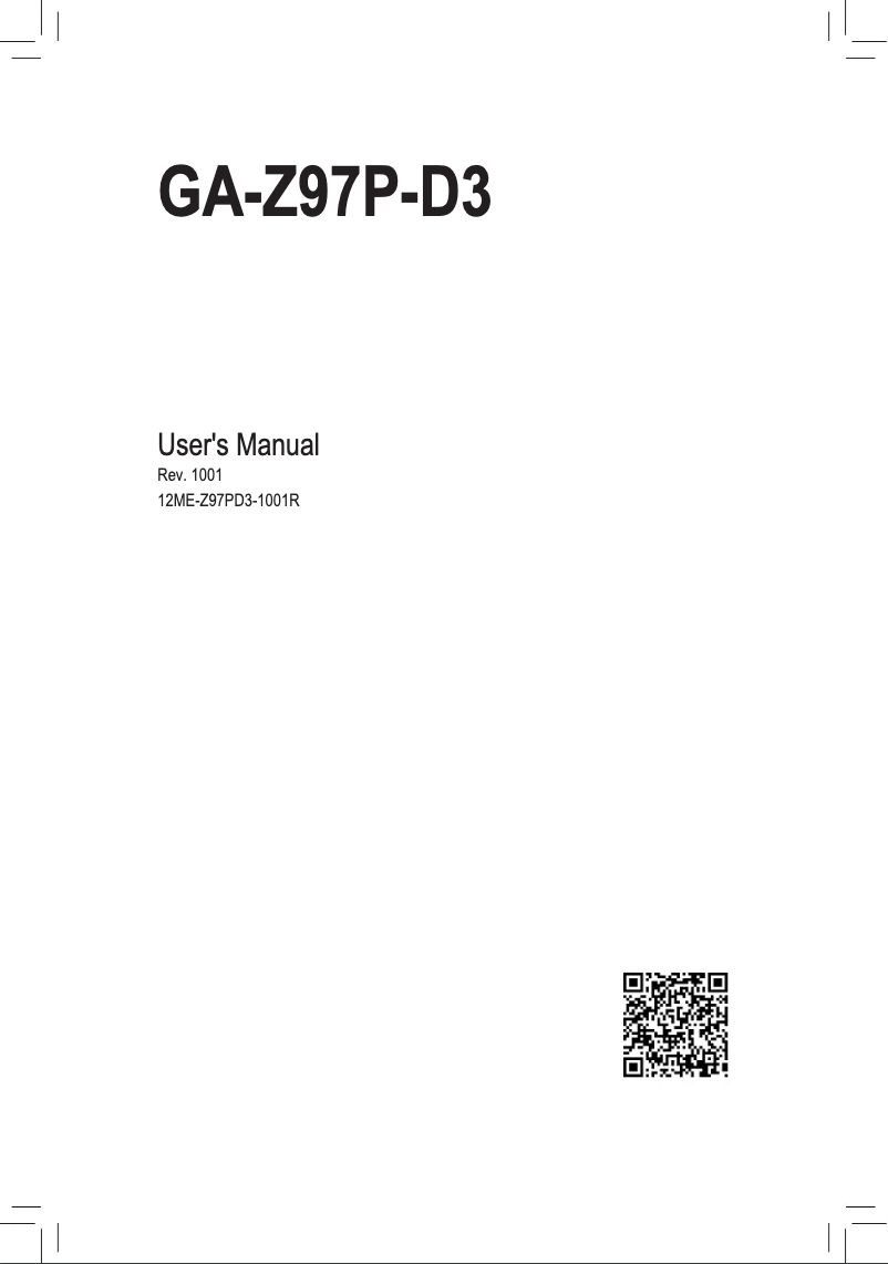 Image de la première page du manuel de l'appareil GA-Z97P-D3