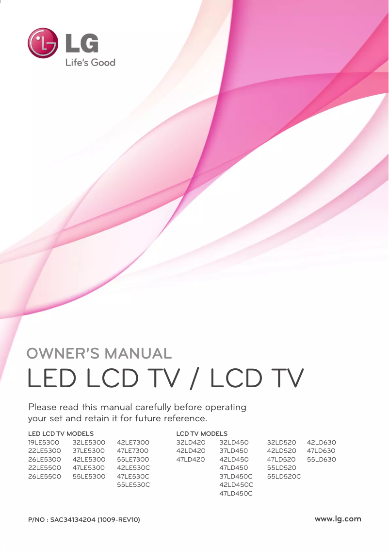 Page n°1 - Manuel utilisateur LG 47LD490