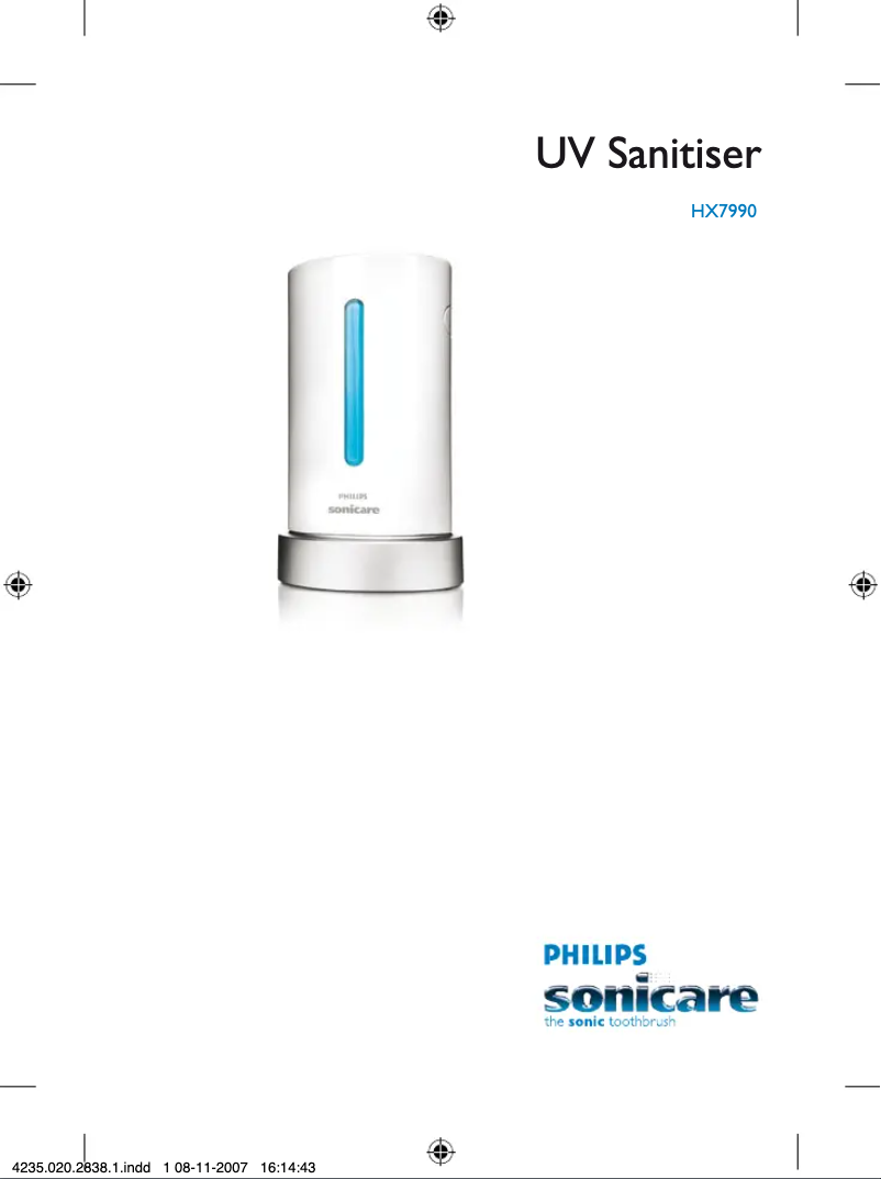 Page n°1 - Manuel utilisateur Philips Sonicare UV HX7990