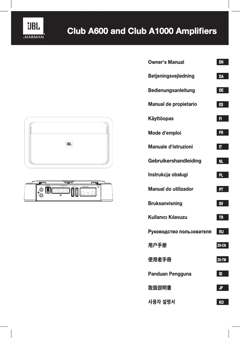 Image de la première page du manuel de l'appareil Club A600