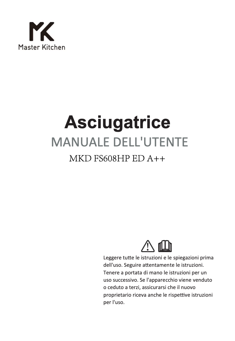 Page n°1 - Manuel utilisateur Master Kitchen MKD FS608HP ED A++