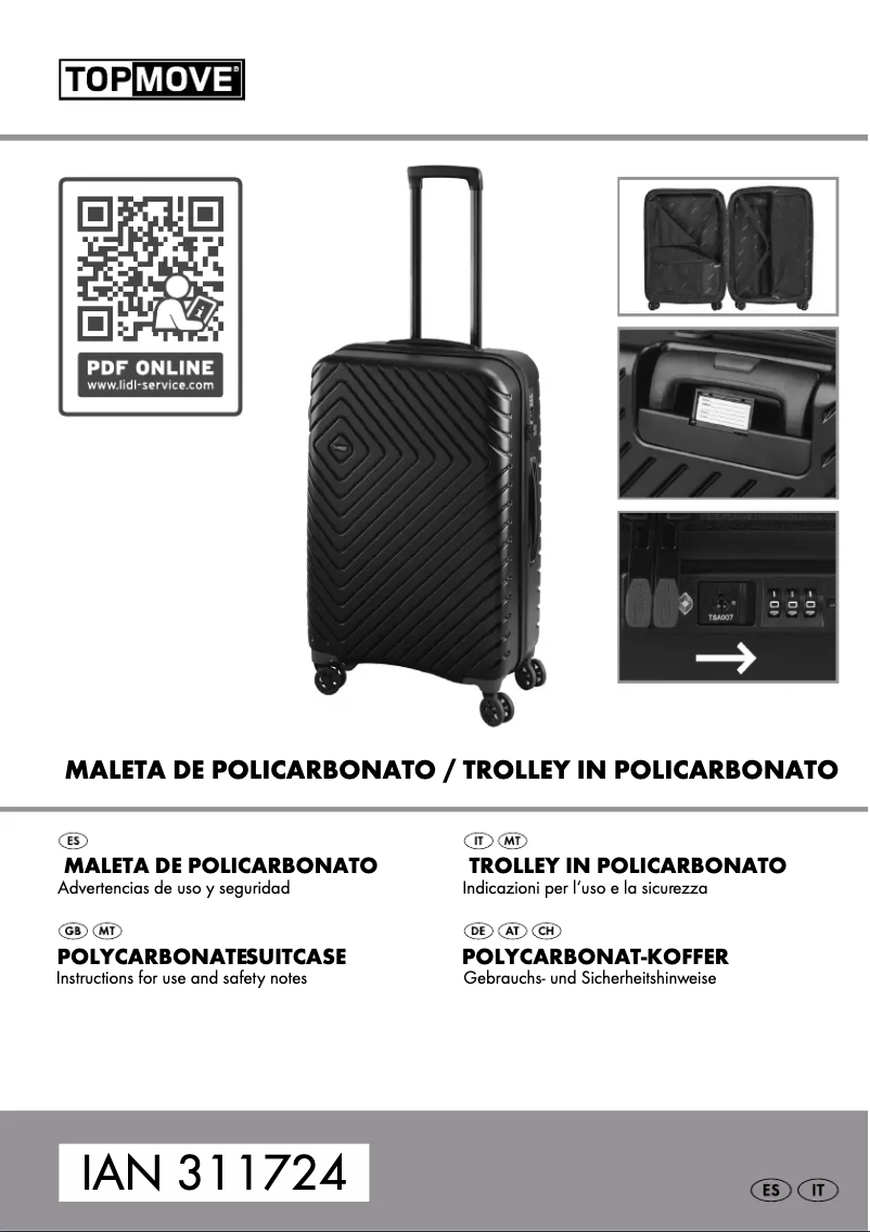 Page n°1 - Manuel utilisateur Topmove IAN 311724