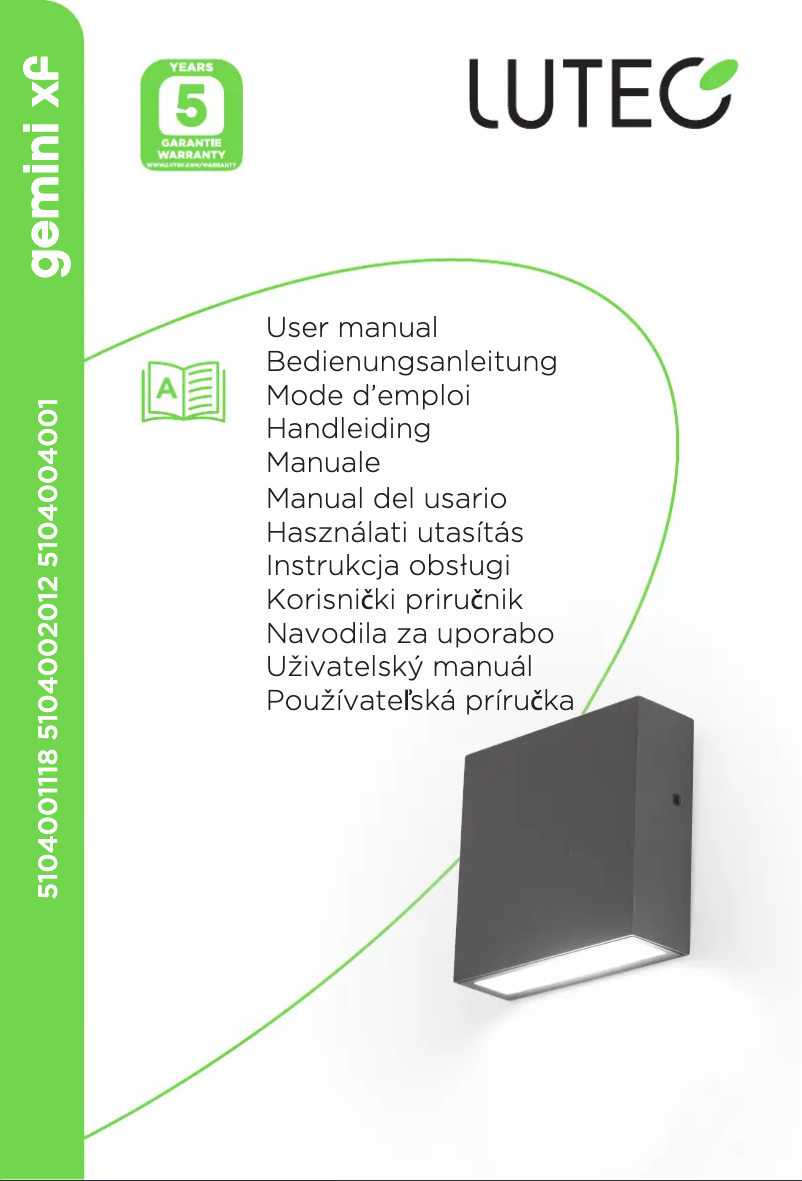 Página 1 del manual Manual de usuario Lutec Gemini XF