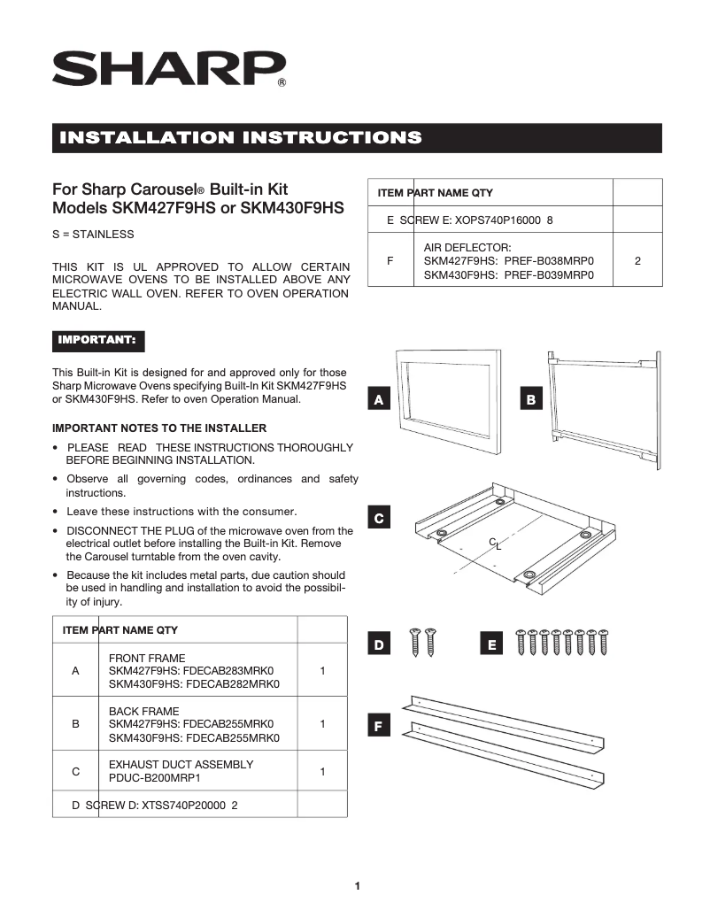 Page n°1 - Guide d'installation Sharp SMC2266HS
