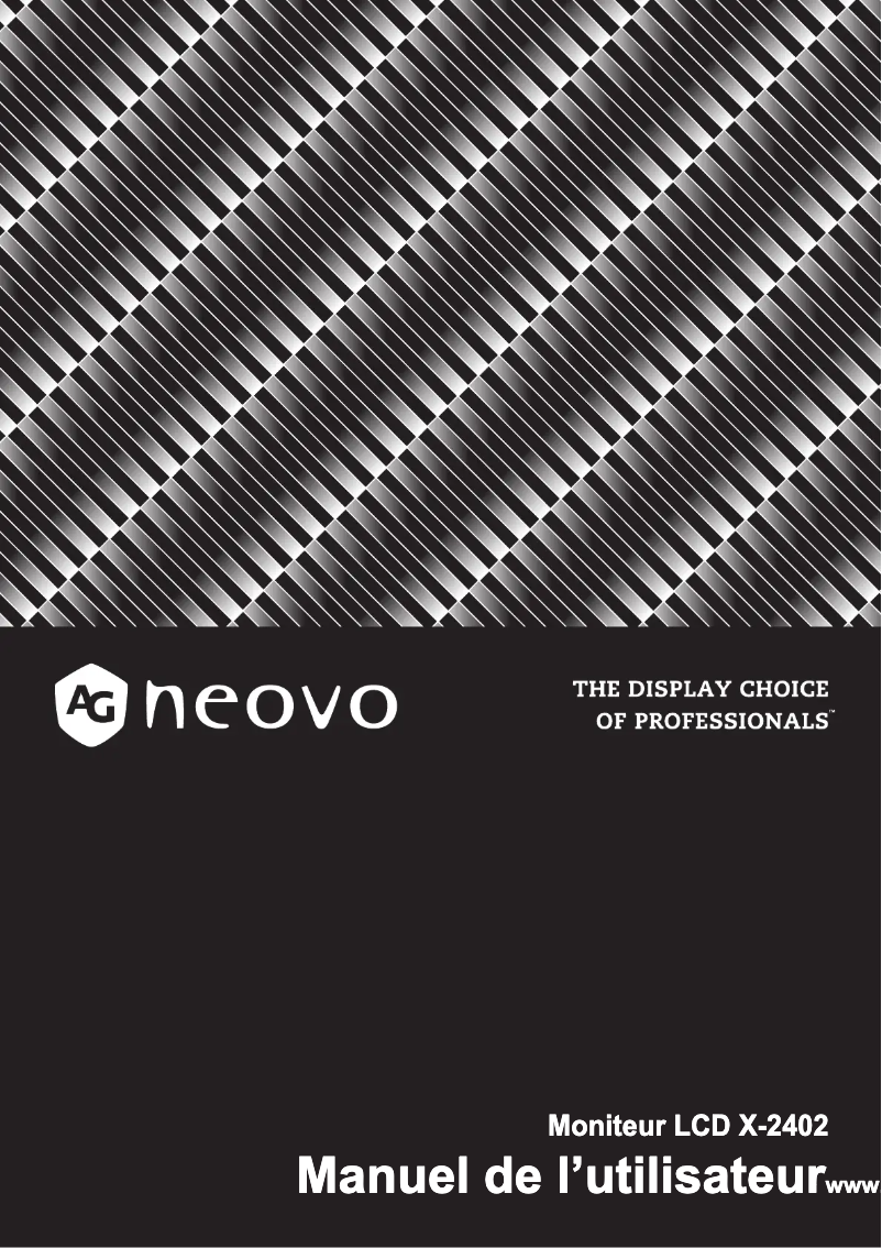 Page 1 de la notice Manuel utilisateur AG Neovo X-2402