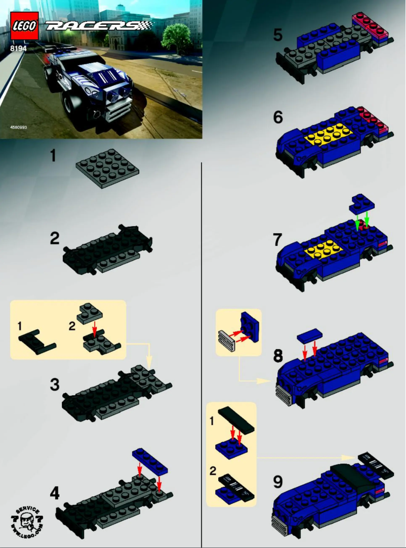 Page 1 de la notice Manuel utilisateur Lego Racers 8194