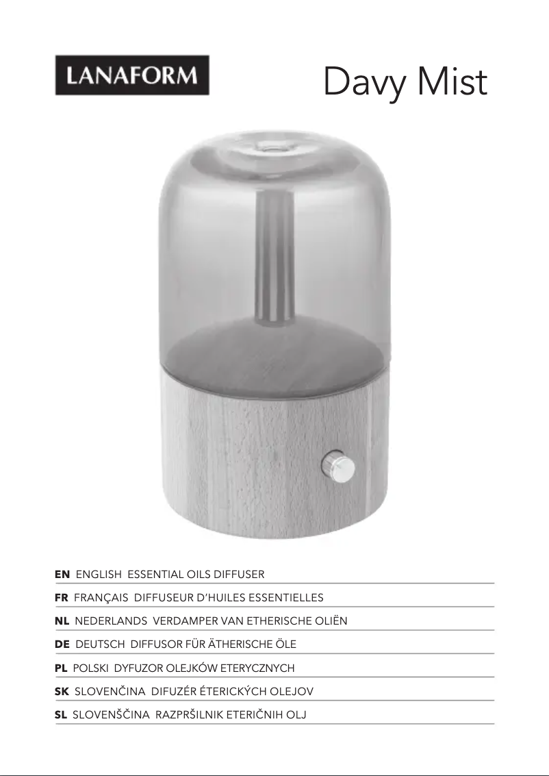 Page 1 de la notice Manuel utilisateur Lanaform Davy Mist