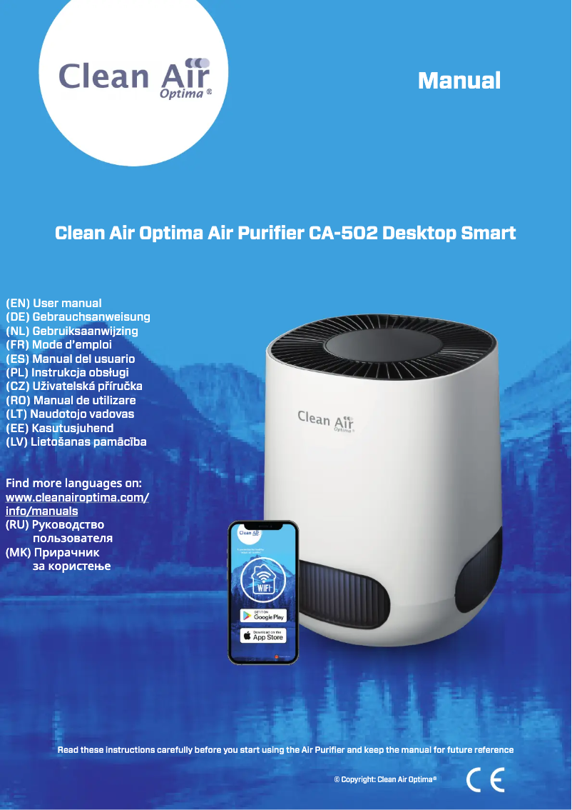 Page 1 of the manual User Manual Clean Air Optima CA-502 Desktop Smart