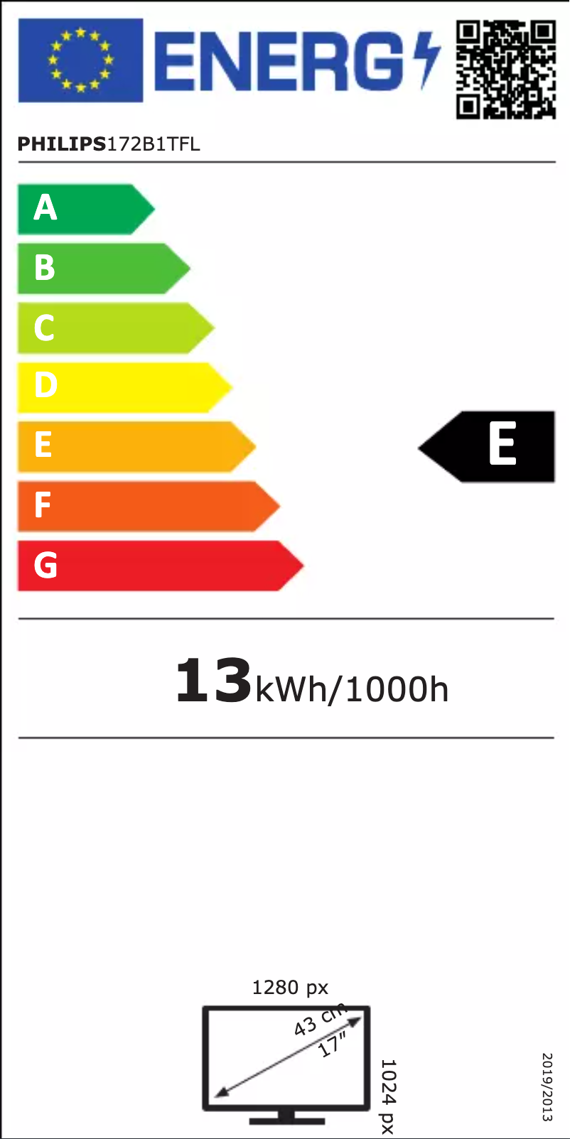 First page image of the manual for 172B1TFL