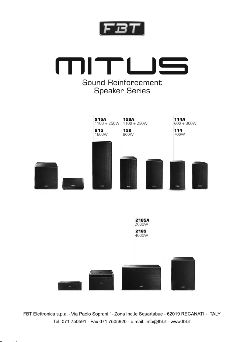 Page n°1 - Manuel utilisateur FBT MITUS 152A