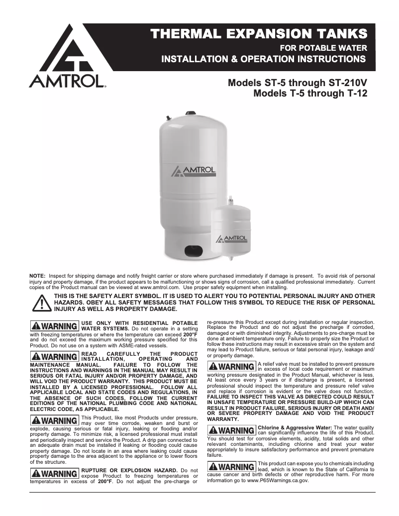 Image de la première page du manuel de l'appareil Therm-X-Span T-5