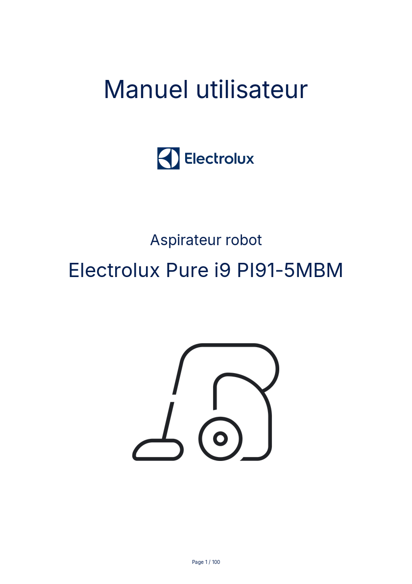 Image de la première page du manuel de l'appareil Pure i9 PI91-5MBM