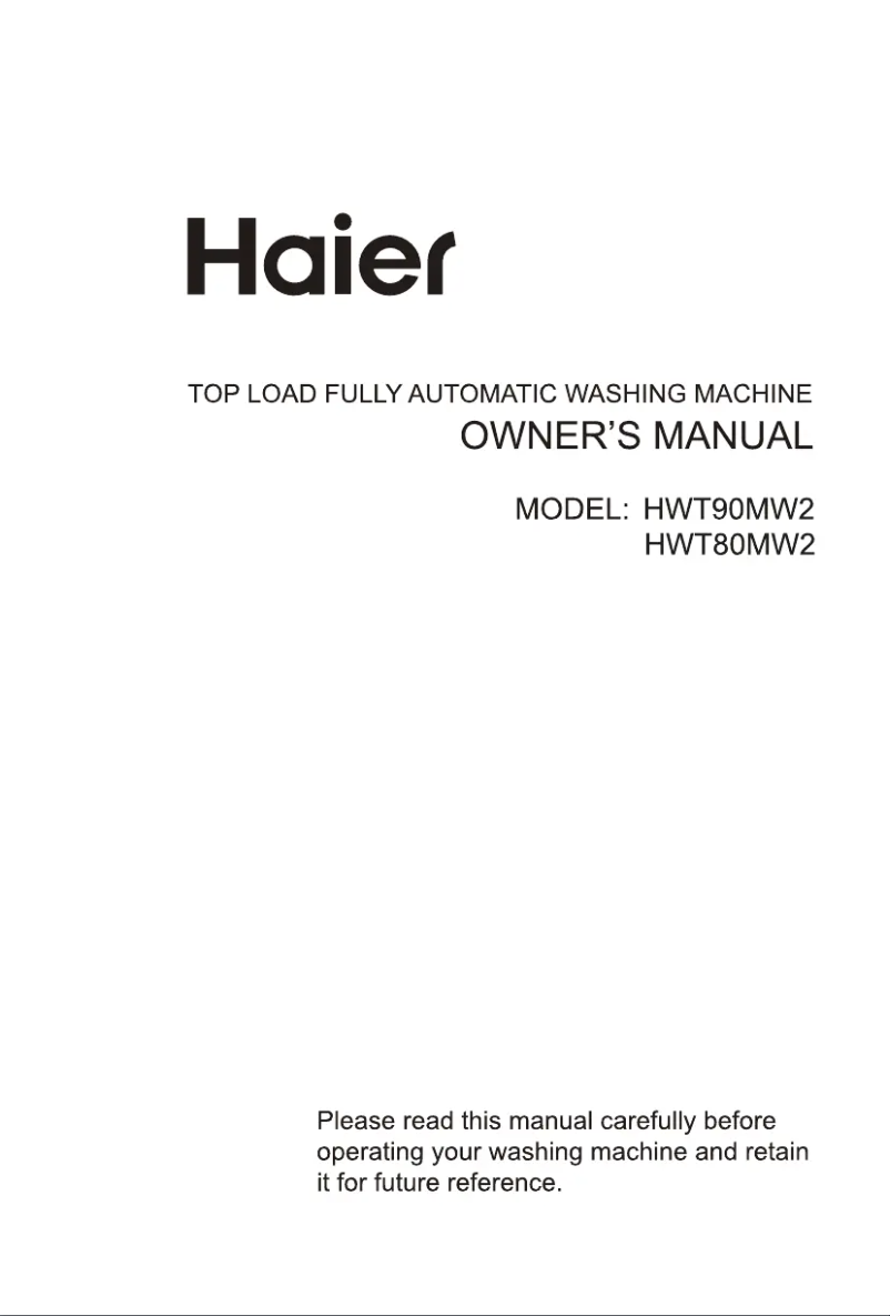 Page 1 de la notice Manuel utilisateur Haier HWT12MW2