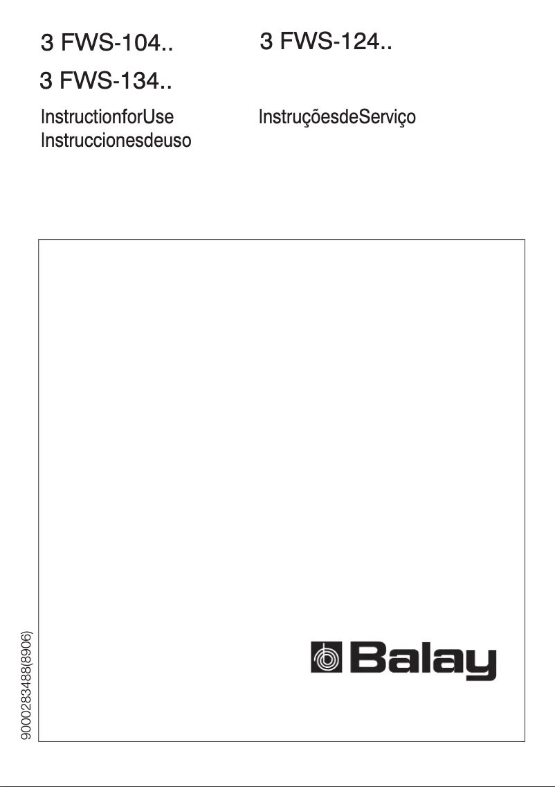 Page 1 de la notice Manuel utilisateur Balay 3FWS1040