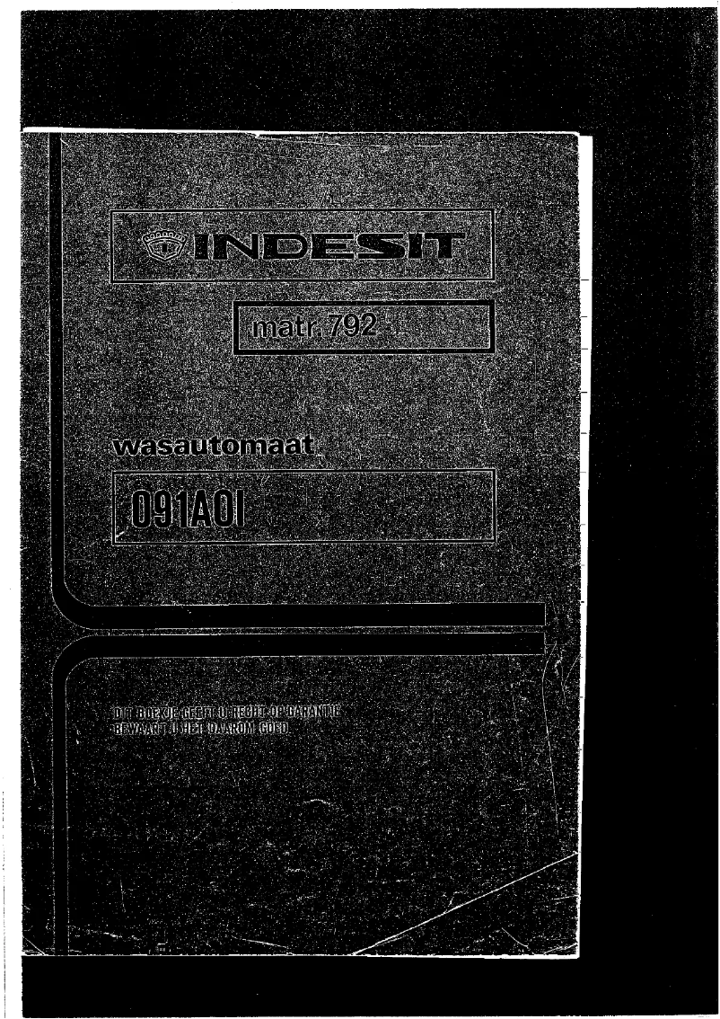 Page 1 de la notice Manuel utilisateur Indesit 091 AOI