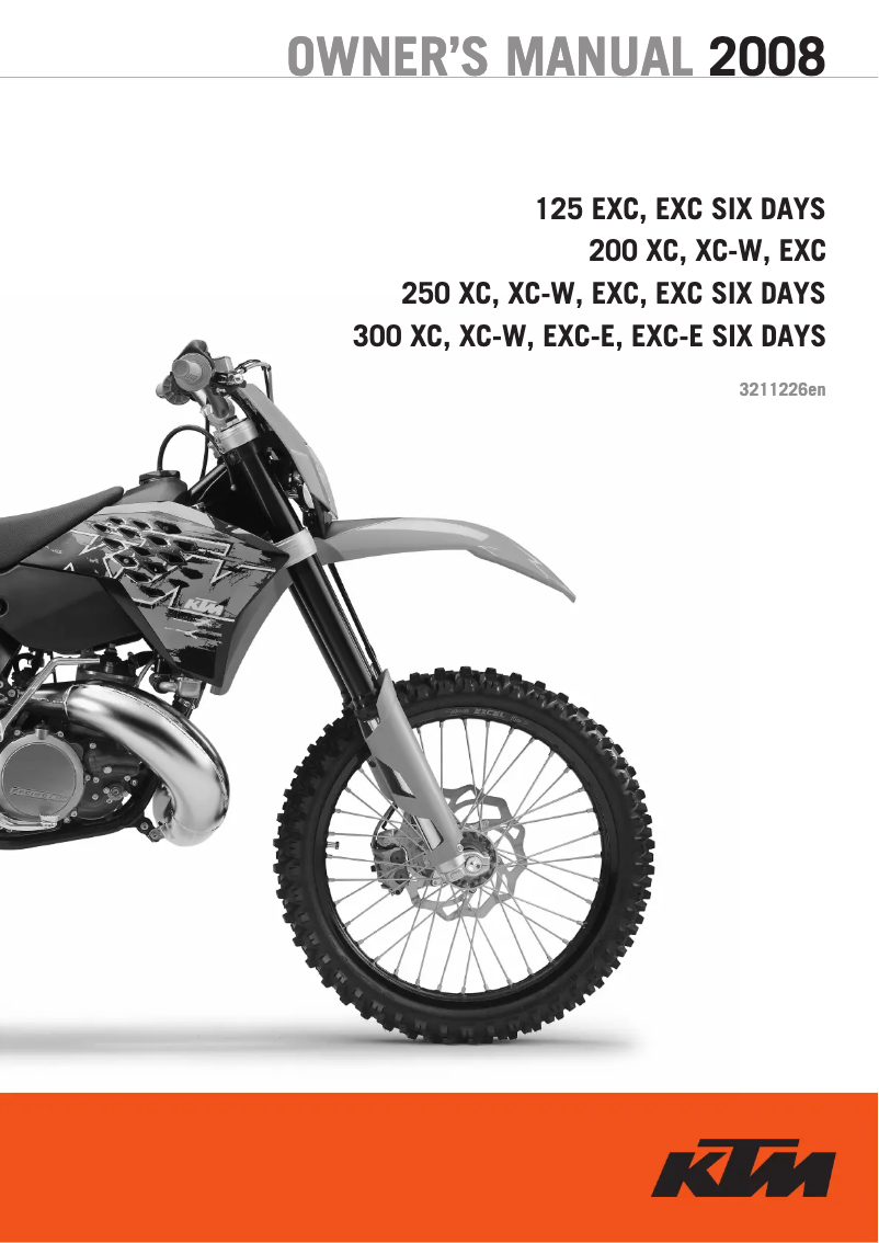Page n°1 - Manuel utilisateur KTM 200 XC (2008)