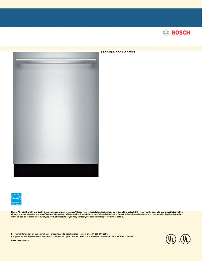 Página 1 del manual Ficha técnica Bosch SHX84AAF5N