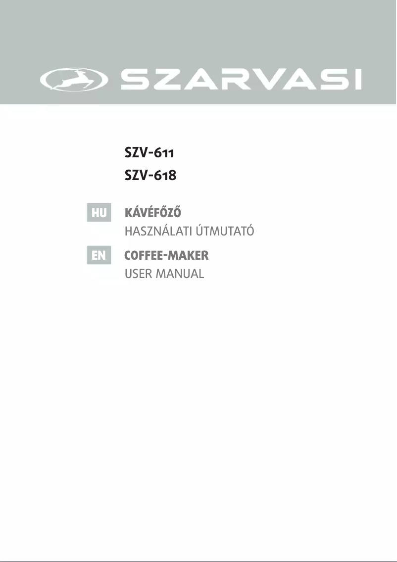 Page n°1 - Manuel utilisateur Szarvasi Espresso SZV-611