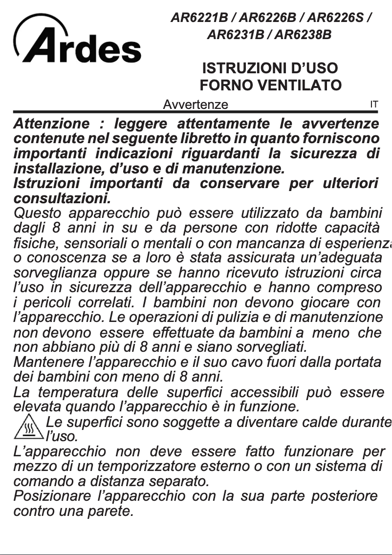 Página 1 del manual Manual de usuario Ardes AR6226B