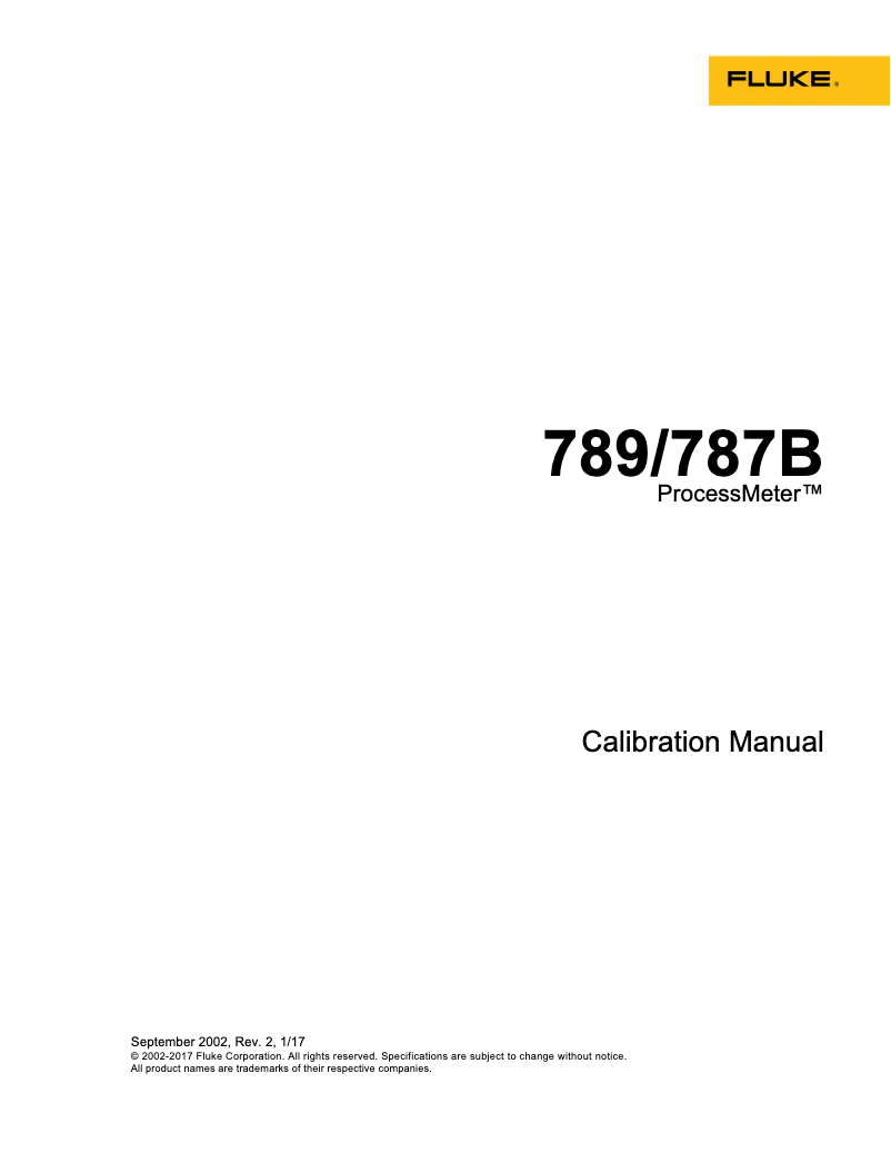 Image de la première page du manuel de l'appareil ProcessMeter 787B