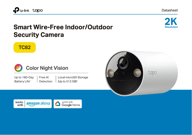 Página 1 del manual Ficha técnica TP-Link Tapo TC82