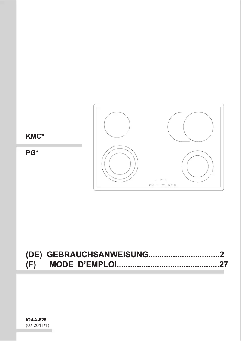Page n°1 - Manuel utilisateur Amica KMC 13286 E